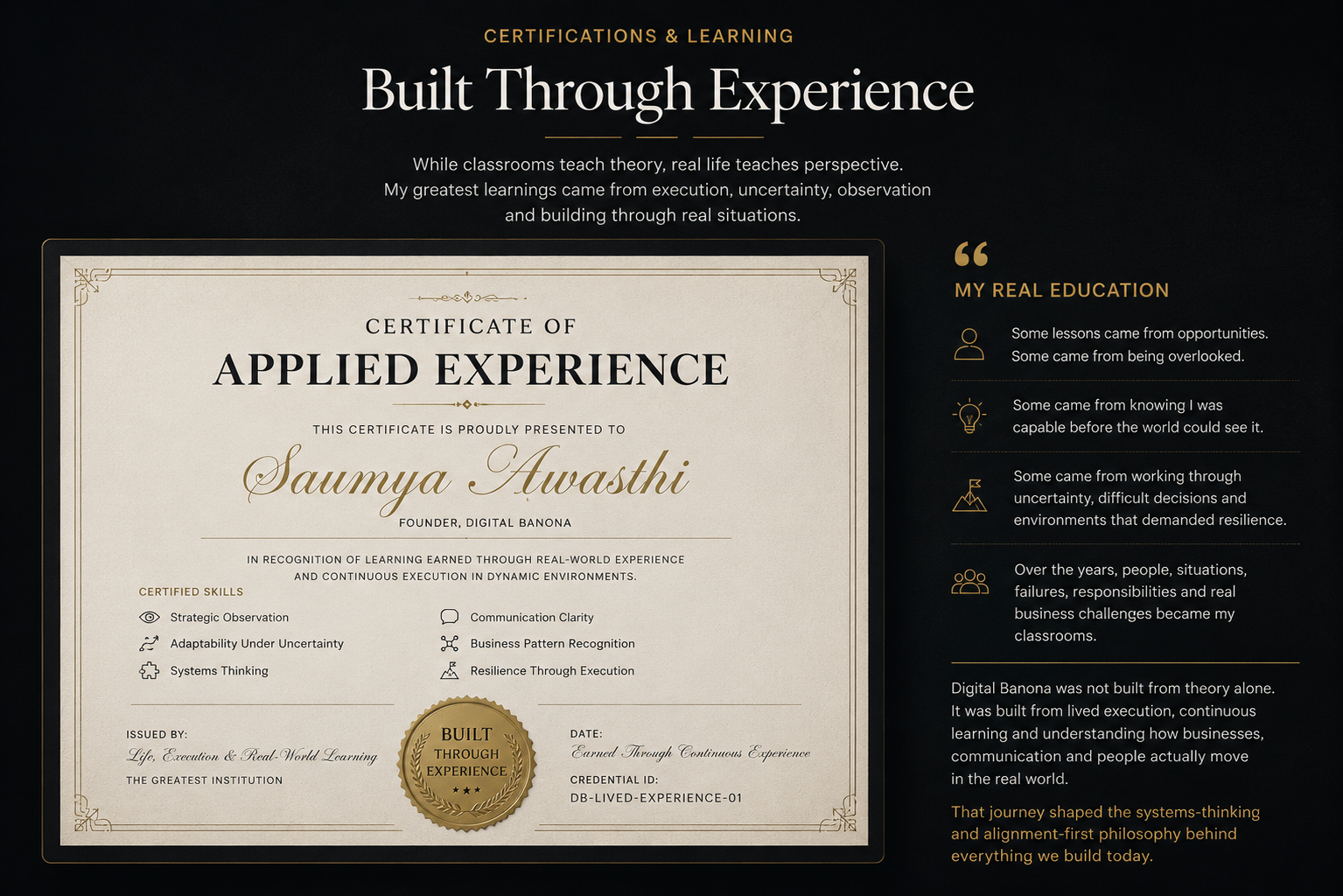 Digital Banona - Certifications and Learning